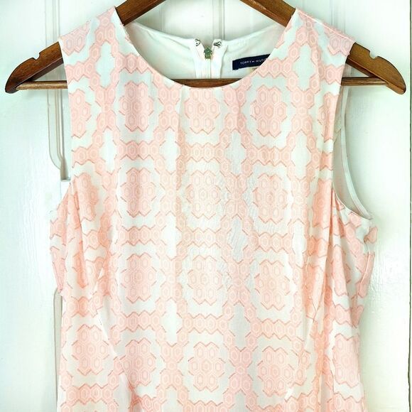 Tommy Hilfiger Geometric Sleeveless Smock Midi Dress Sz 4 - Picture 2 of 15